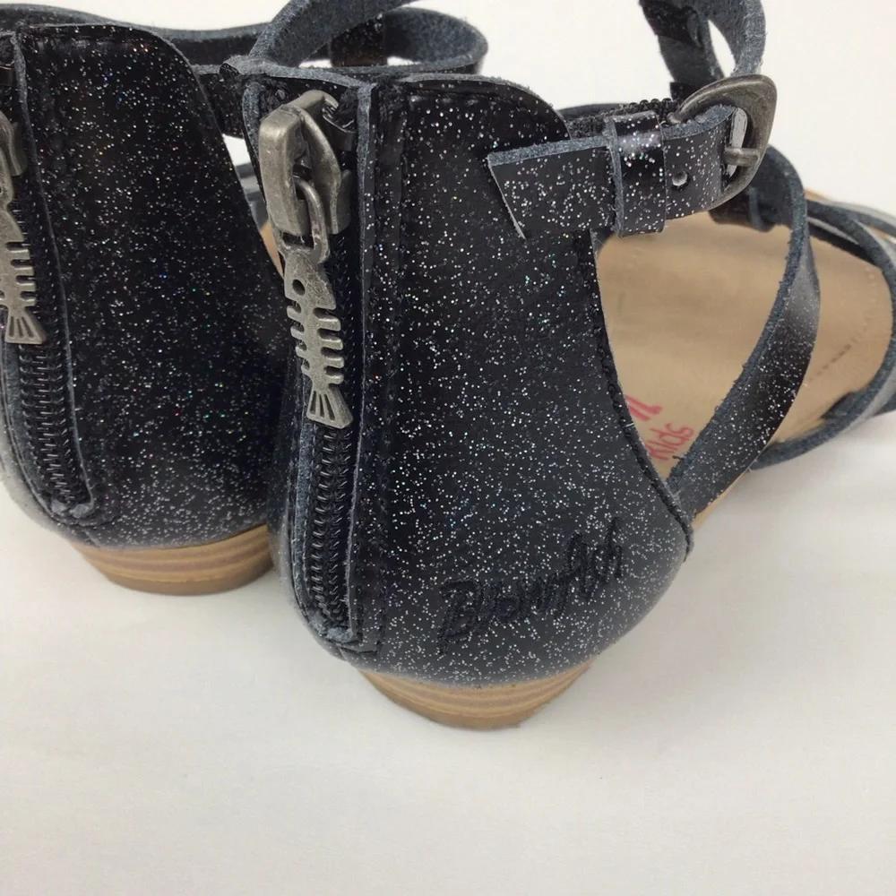 Blowfish Malibu Bennito Sandal in Black Glitter Girls Sz 3.5 EUC.